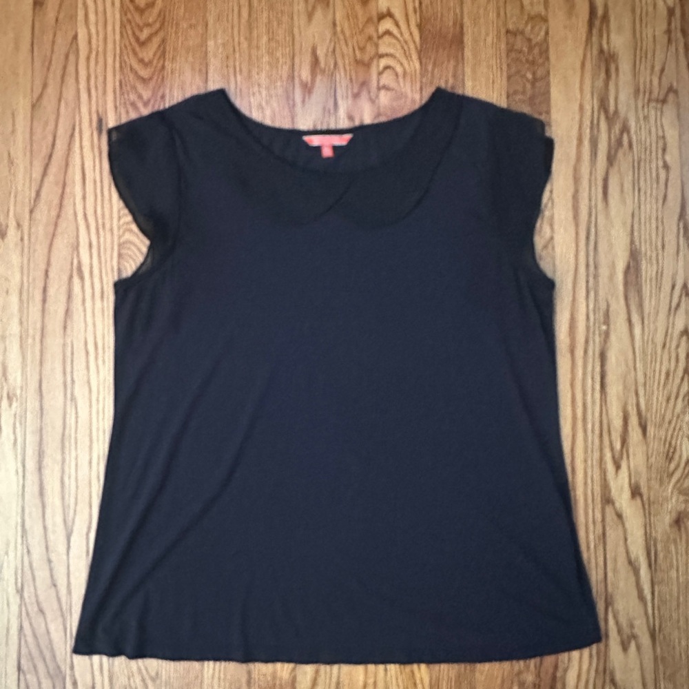 Modcloth Black Cap Sleeve Blouse